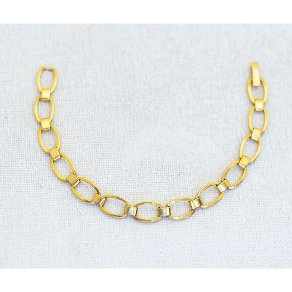 6 1/2 inch, Vintage Minimalist Oval Links Bracelet - H1 - Picture 1 of 3